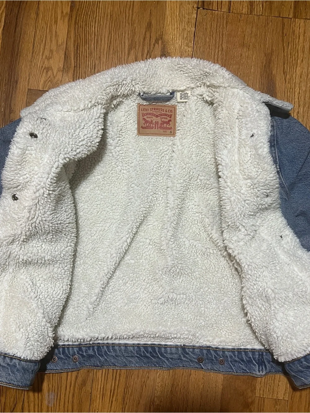 Levi Strauss & Co Levi's Trucker Sherpa Lined Jacket Men’s S Divided Blue